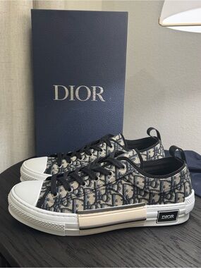 Christian Dior B23 Sneakers Oblique Jacquard Beige/Black 44